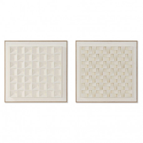 Maal Home ESPRIT Beež Geomeetriline Kaasaegne 60 x 7 x 60 cm (2 Ühikut)