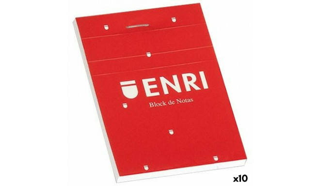 Notepad ENRI Red A7 80 Sheets (10 Units)