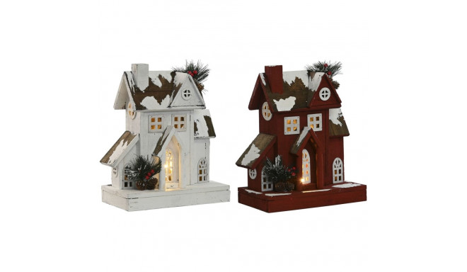 Jõuluehe Home ESPRIT Valge Punane 26 x 14 x 32 cm (2 Ühikut)