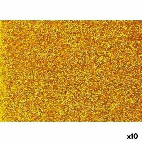 Eva Rubber Fama Golden 20 x 30 cm Glitter (10 Units)