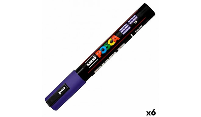 Akrila krāsas marķieris POSCA PC-5M Tumši zils 1,8-2,5 mm (6 gb.)