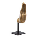 Decorative Figure Black Golden Wood 10 x 12 x 30 cm