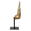 Decorative Figure Black Golden Wood 10 x 12 x 30 cm