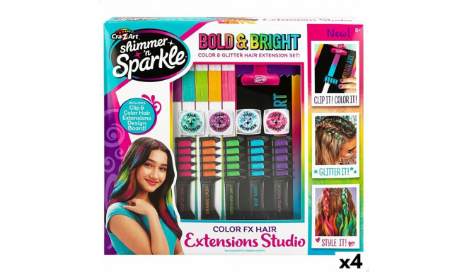 Hair Dressing Set Cra-Z-Art Hair extensions (4 Units)