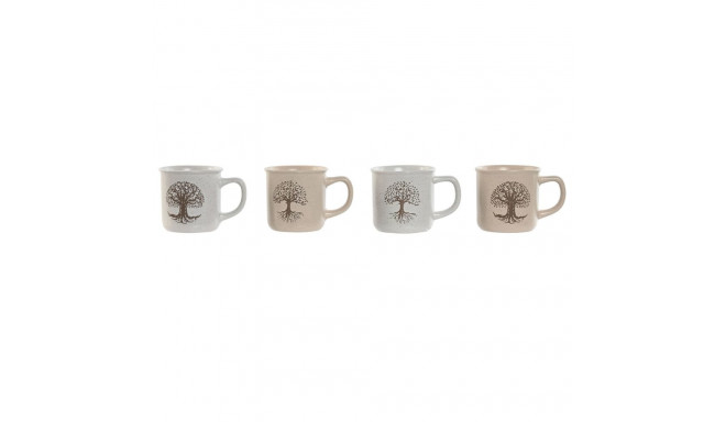 Mug Home ESPRIT White Beige Traditional Tree of Life 330 ml (4 Units)