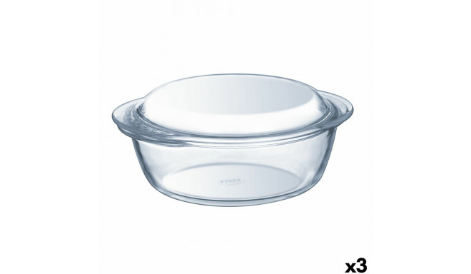 Casserole with lid Pyrex Essentials Transparent 3,2 L (3 Units)
