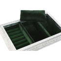 Jewelry box Home ESPRIT Green Silver Wood Aluminium 25 x 15 x 5 cm