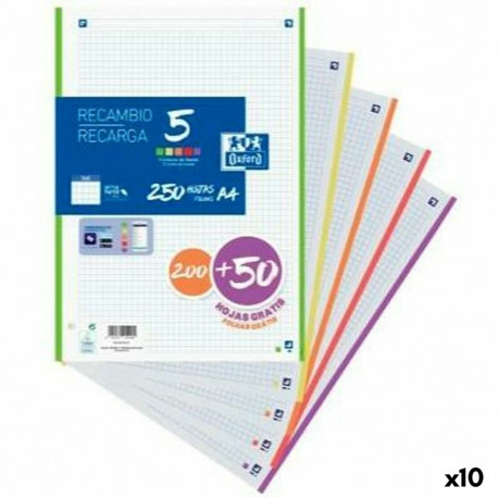 Replacement Oxford Multicolour A4 250 Sheets (10 Units)