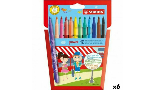 Felt-tip pens Stabilo POWER Multicolour (6 Units)