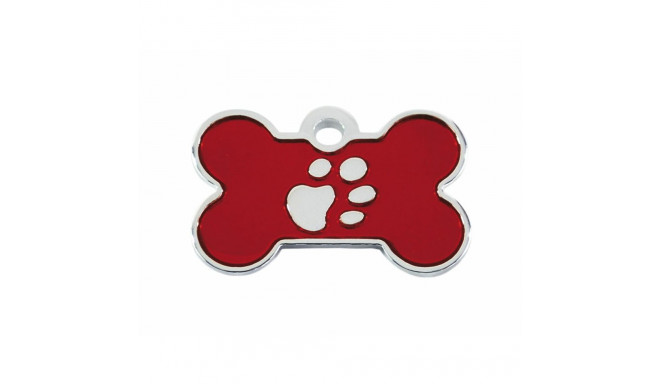 Identification plate Imarc Bone Red Silver