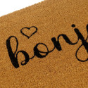 Doormat BONJOUR Brown Black PVC Coconut Fibre 60 x 40 x 1,5 cm