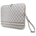 Pokrowiec na laptopa DKNY Sleeve Checkered Pattern Printed Stripes 16" - beżowy