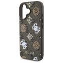 Etui Guess Peony On 4G Background MagSafe na iPhone 16 - brązowe