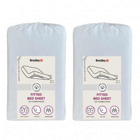 Bradley kummiga voodilina, 160 x 200 x 25 cm, tekstiilist kotis, tuhksinine, 2 tükki