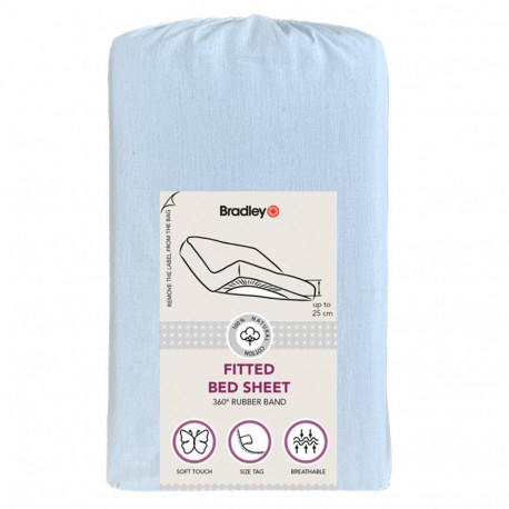 Bradley kummiga voodilina, 140 x 200 x 25 cm, tekstiilist kotis, aqua