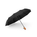 Automatic foldable umbrella with wood handle 10-ribs XXL 115 cm black