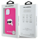 KARL LAGERFELD case for IPHONE 15 compatible with MagSafe KLHMP15SSKHPPLF (SIL KL Head Print) fuschi
