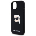 KARL LAGERFELD case for IPHONE 15 compatible with MagSafe KLHMP15SSKHPPLK (SIL KL Head Print) black