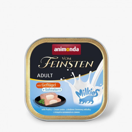 ANIMONDA Vom Feinsten Adult Milkies linnulihaga ja kreemja täidisega märg kassitoit 100g