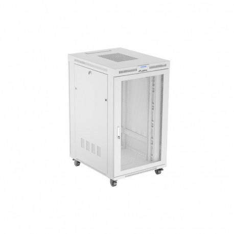 põrandaseisev 19" 27U 800x1000 hall perforeeritud LCD-uksega rack-kapp Lanberg (flat pack)