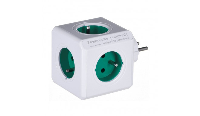 Allocacoc extension cord 5-pesa PowerCube Extended, green/white