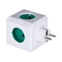 Allocacoc extension cord 5-pesa PowerCube Extended, green/white