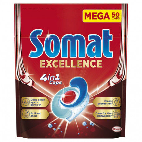 Nõudepesumasina kapslid SOMAT Excellence 4in1 50tk