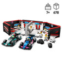 LEGO City F1 garaaž, Mercedes-AMG ja Alpine autod