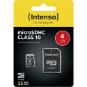 "CARD 4GB Intenso 3413450 MicroSDHC Class 10 20MB/s inkl. Adapter"
