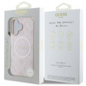 Guess case Saffiano Peony Classic Logo MagSafe Apple iPhone 16, pink