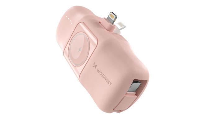 Wozinsky WF16-YLS 5000mAh 15W Lightning Mini Power Bank with Built-in USB-C Cable and Apple Watch Ch