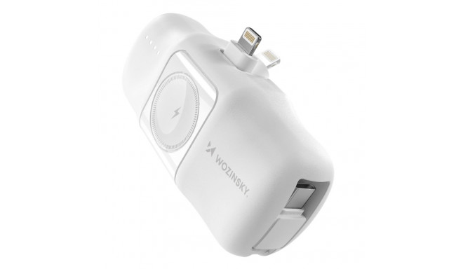 Wozinsky WF16-YLS 5000mAh 15W Lightning Mini Power Bank with Built-in USB-C Cable and Apple Watch Ch