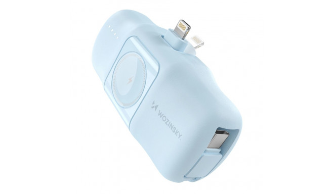 Wozinsky WF16-YLS 5000mAh 15W Lightning Mini Power Bank with Built-in USB-C Cable and Apple Watch Ch