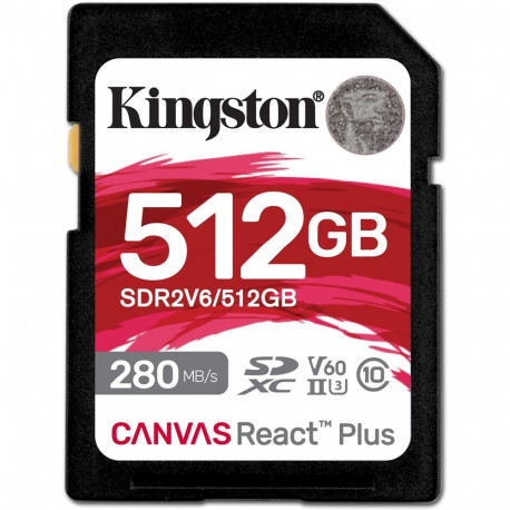 "CARD 512GB Kingston Canvas React Plus XC Klasse 10 UHS-II U3 V60"