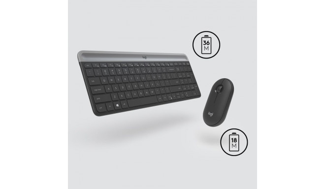 Keyboard and Mouse Combo - Logitech MK470 Slim Wireless, Black