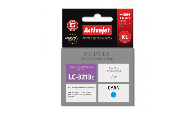 Ink Cartridge - Activejet AB-3213CN Compatible Brother LC3213C Cyan