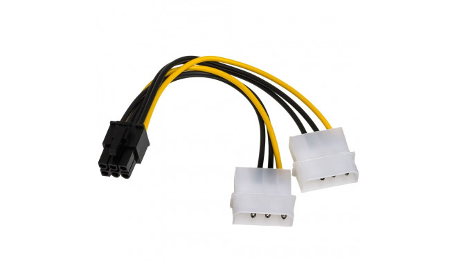 Adapter koos kaabliga Akyga AK-CA-13 2x Molex (m) | PCI-E 6 pin (m) 15cm