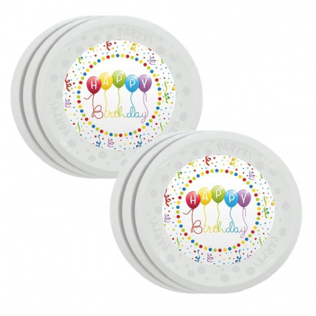 Procos korduvkasutatav peotaldrik, 21cm, 6 tk, Happy Birthday Streamers