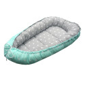 Ankras  baby nest cocoon double sided small stars grey mint