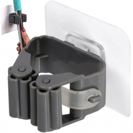 Wall-mounted broom mop holder self-adhesive RC-K-1152 gray