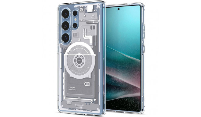 SPIGEN case ULTRA HYBRID MAG compatible with MagSafe for S25 Ultra zero one white