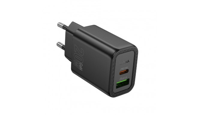Phone charger Hoco USB A + USB C QC3.0 PD 3A 20W N61 black