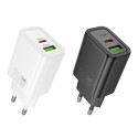 HOCO wall charger USB A + Type C PD QC3.0 3A 20W N61 black