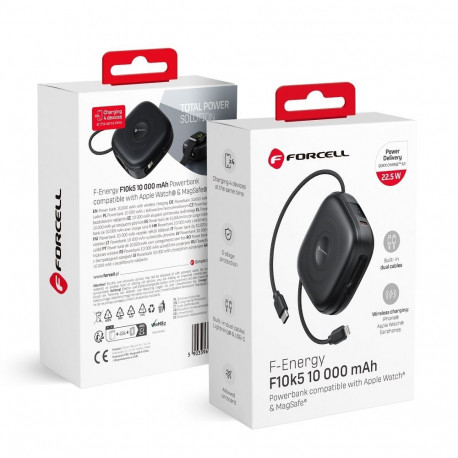 Powerbank compatible with MagSafe Forcell F-Energy F10K5 PD3.1 QC3.0 3A 22,5W 10000 mAh compatible w