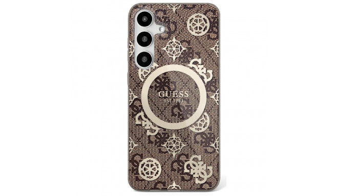 GUESS case for SAMSUNG S25 Ultra GUHMS25LH4PYEEW (Magnetic IML Peony on 4G Background) brown