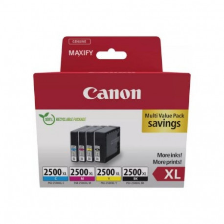 Canon PGI-2500XL 4-pakk must + värviline tindikassett