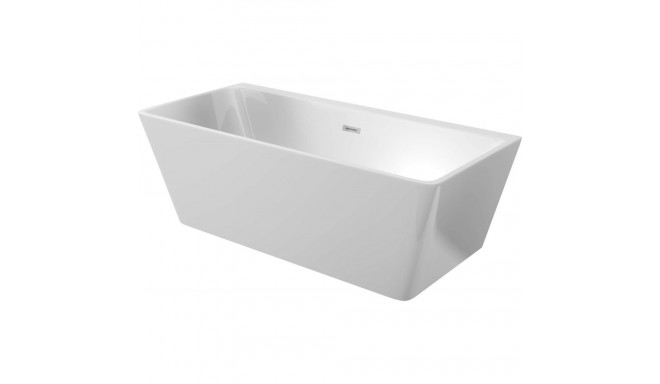Acrylic wall-mounted/free-standing rectangular bathtub - 160 cm