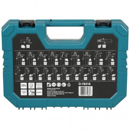 MAKITA puuriterade komplekt 22tk 6mm universaalne