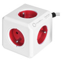 Allocacoc 2304/FREXPC power extension 3 m 5 AC outlet(s) Indoor Red, White