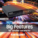 Intellinet 8-Port Gigabit Ethernet PoE+ Web-Managed Switch with 2 SFP Ports, IEEE 802.3at/af Power o